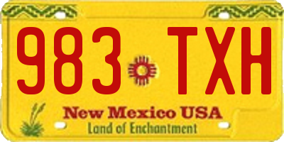 NM license plate 983TXH