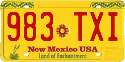 NM license plate 983TXI
