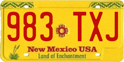 NM license plate 983TXJ
