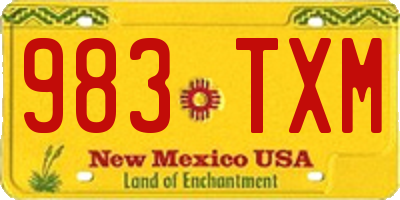 NM license plate 983TXM