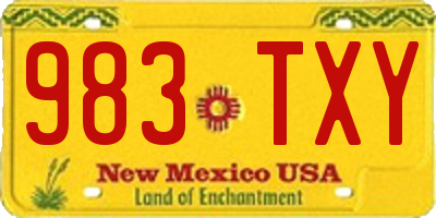 NM license plate 983TXY