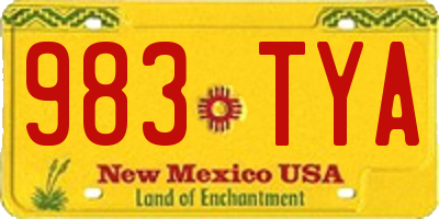 NM license plate 983TYA