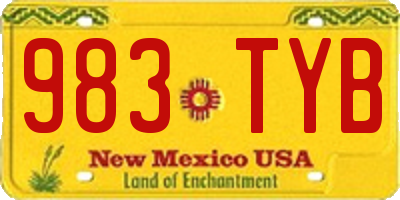 NM license plate 983TYB
