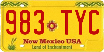 NM license plate 983TYC