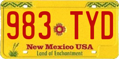 NM license plate 983TYD