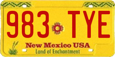NM license plate 983TYE