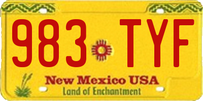 NM license plate 983TYF