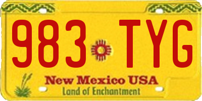NM license plate 983TYG