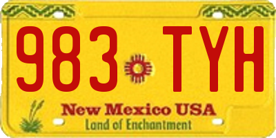 NM license plate 983TYH