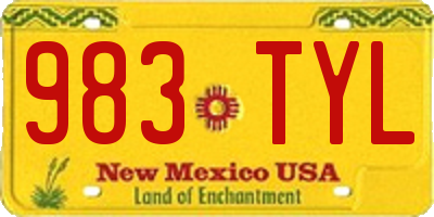 NM license plate 983TYL
