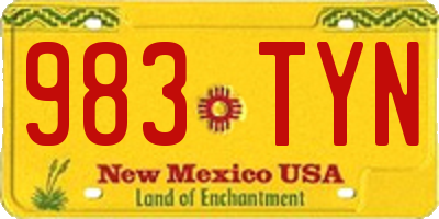NM license plate 983TYN