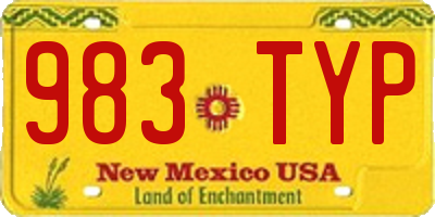 NM license plate 983TYP