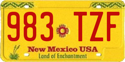 NM license plate 983TZF