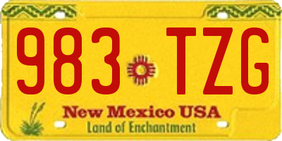 NM license plate 983TZG