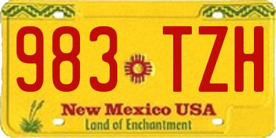 NM license plate 983TZH