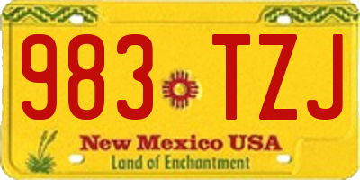 NM license plate 983TZJ