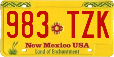 NM license plate 983TZK