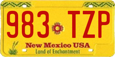 NM license plate 983TZP