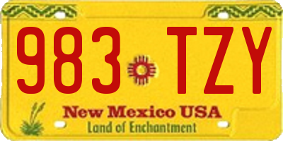 NM license plate 983TZY