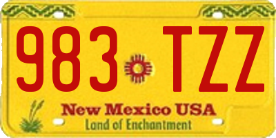 NM license plate 983TZZ