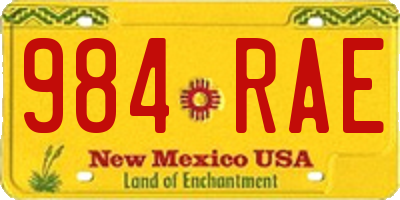 NM license plate 984RAE