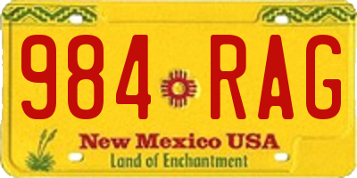 NM license plate 984RAG