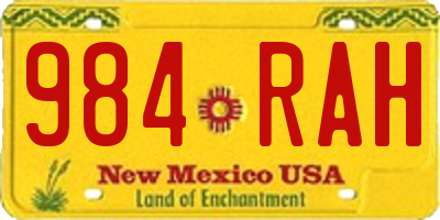 NM license plate 984RAH