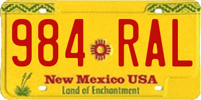 NM license plate 984RAL