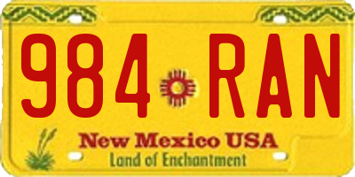 NM license plate 984RAN