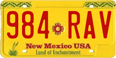 NM license plate 984RAV