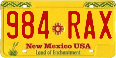 NM license plate 984RAX