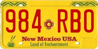 NM license plate 984RBO