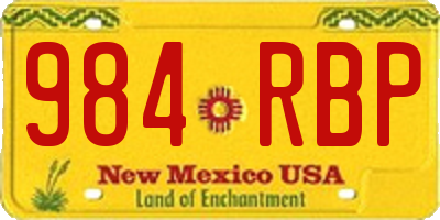 NM license plate 984RBP