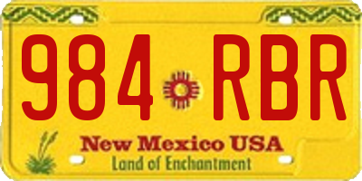 NM license plate 984RBR
