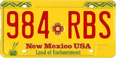 NM license plate 984RBS