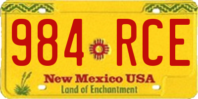 NM license plate 984RCE