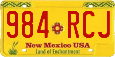 NM license plate 984RCJ