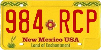 NM license plate 984RCP