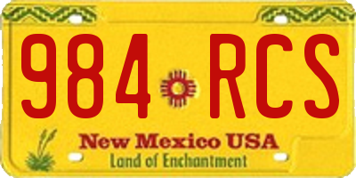NM license plate 984RCS