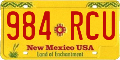 NM license plate 984RCU