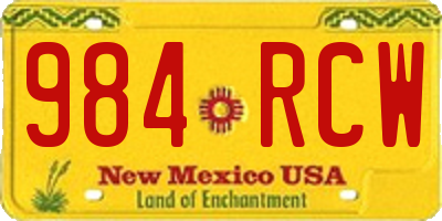NM license plate 984RCW