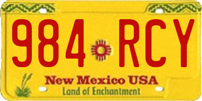 NM license plate 984RCY