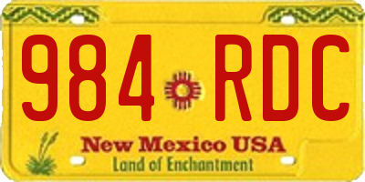 NM license plate 984RDC