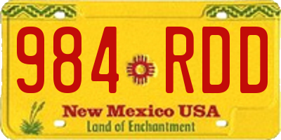 NM license plate 984RDD