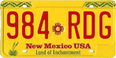 NM license plate 984RDG