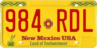 NM license plate 984RDL