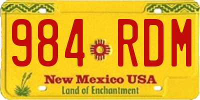 NM license plate 984RDM