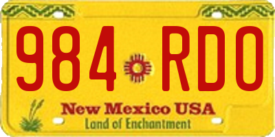 NM license plate 984RDO