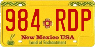 NM license plate 984RDP