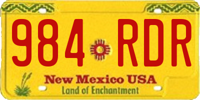 NM license plate 984RDR